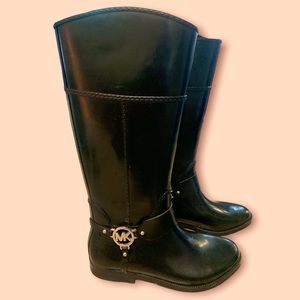Michael Kors black rubber boots